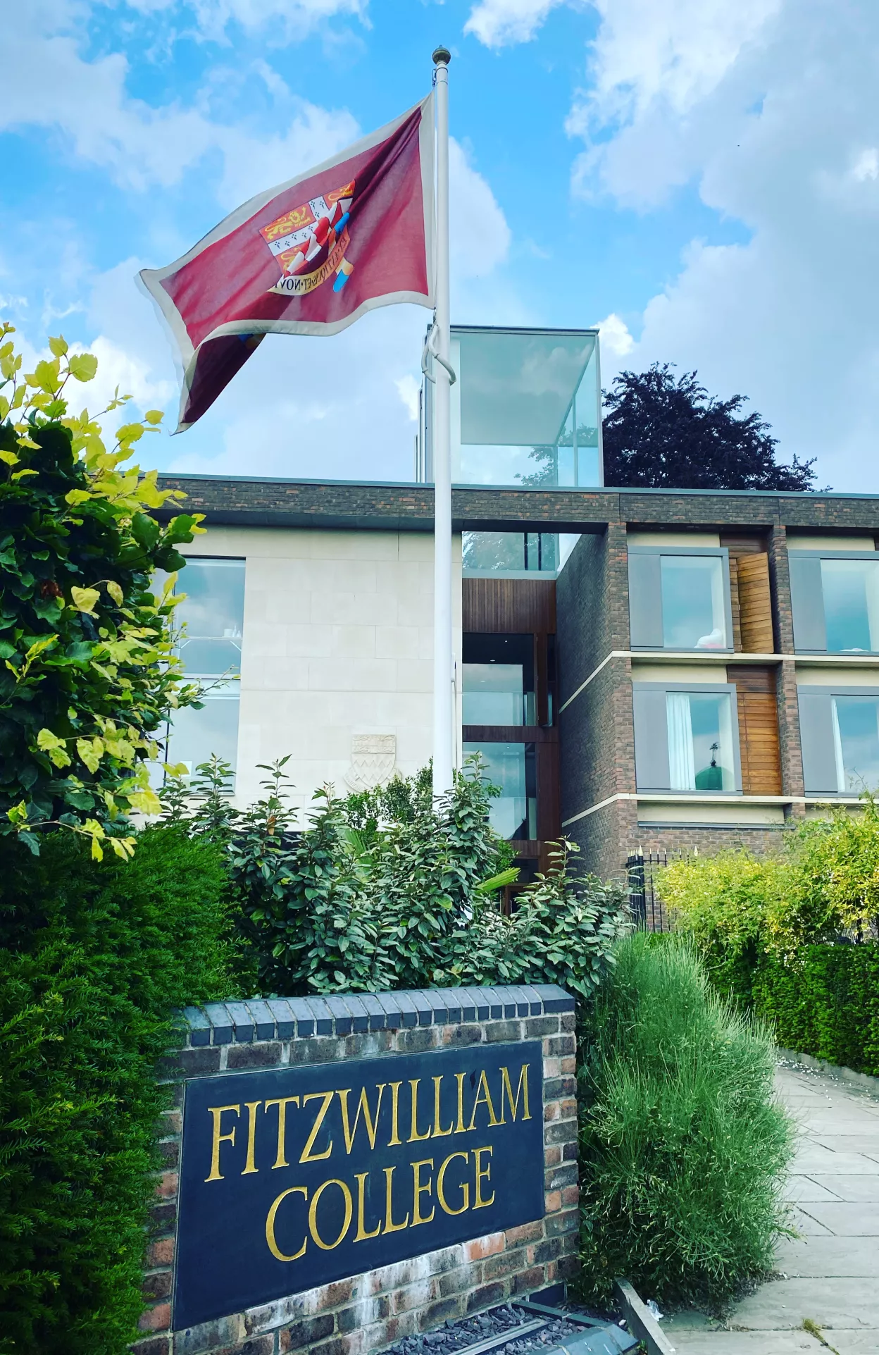 Gatehouse and college flag