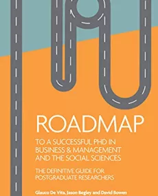 A book cover with orange and blue segments, with a grey, twisty road on top