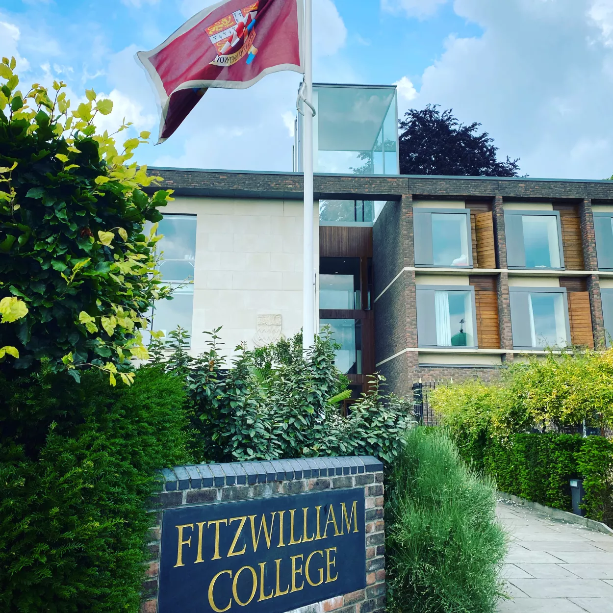 Gatehouse and college flag